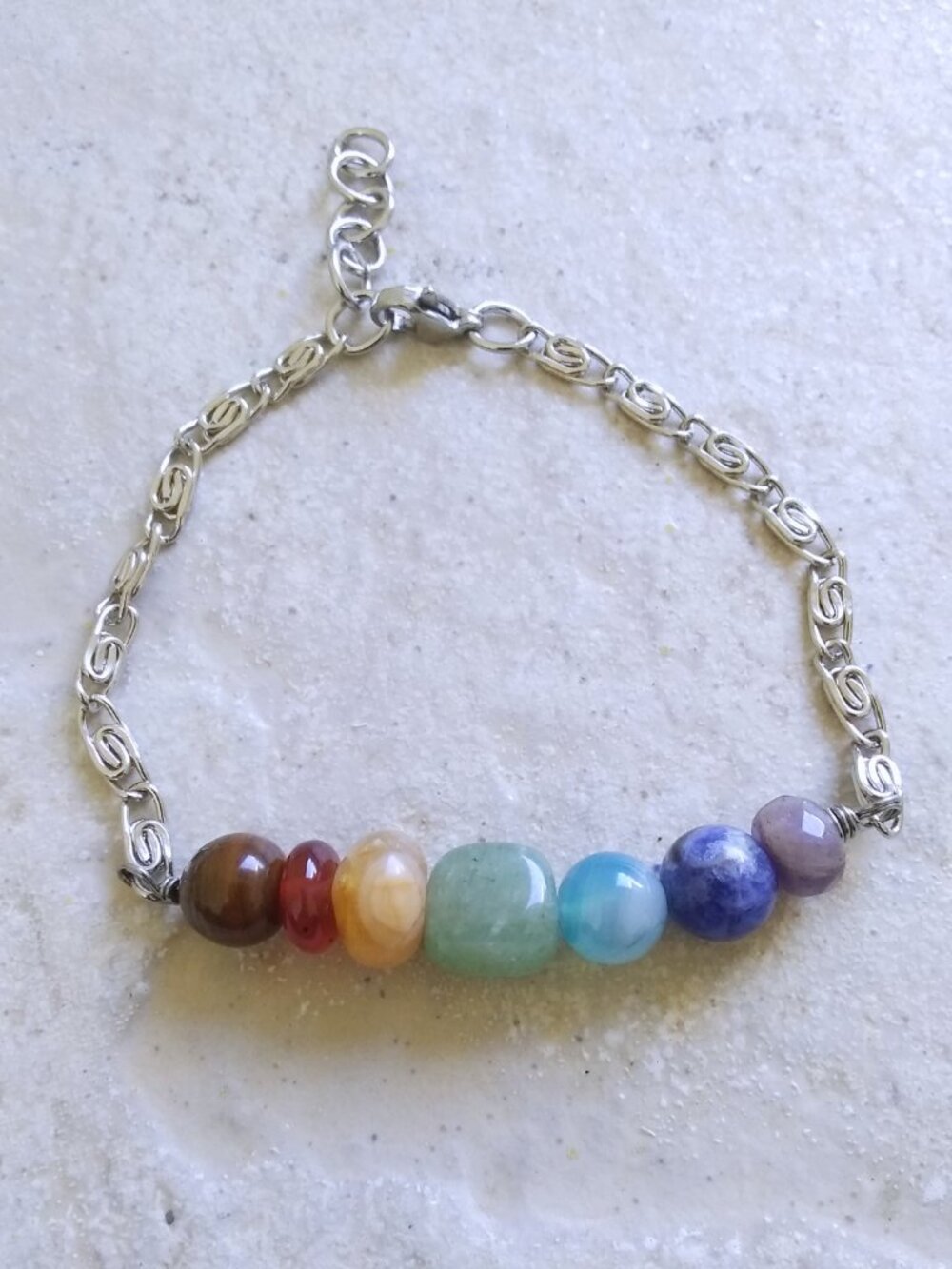 Boho Gemstone Statement Bracelet – Unique Handcrafted Chakra Jewelry